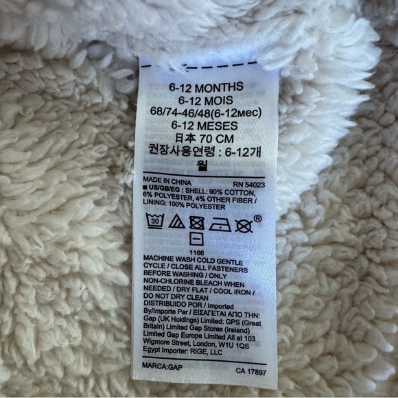 Baby Gap Teddy Bear Cardigan Knit Sweater Jacket Sherpa Baby Girl Pink 6-12M - Picture 5 of 5